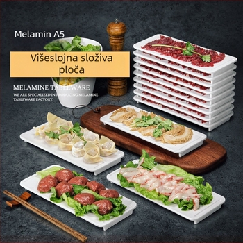 Melamin plošni tanjur, kvadratnog oblika, premaz s glazurom, logo otisnut