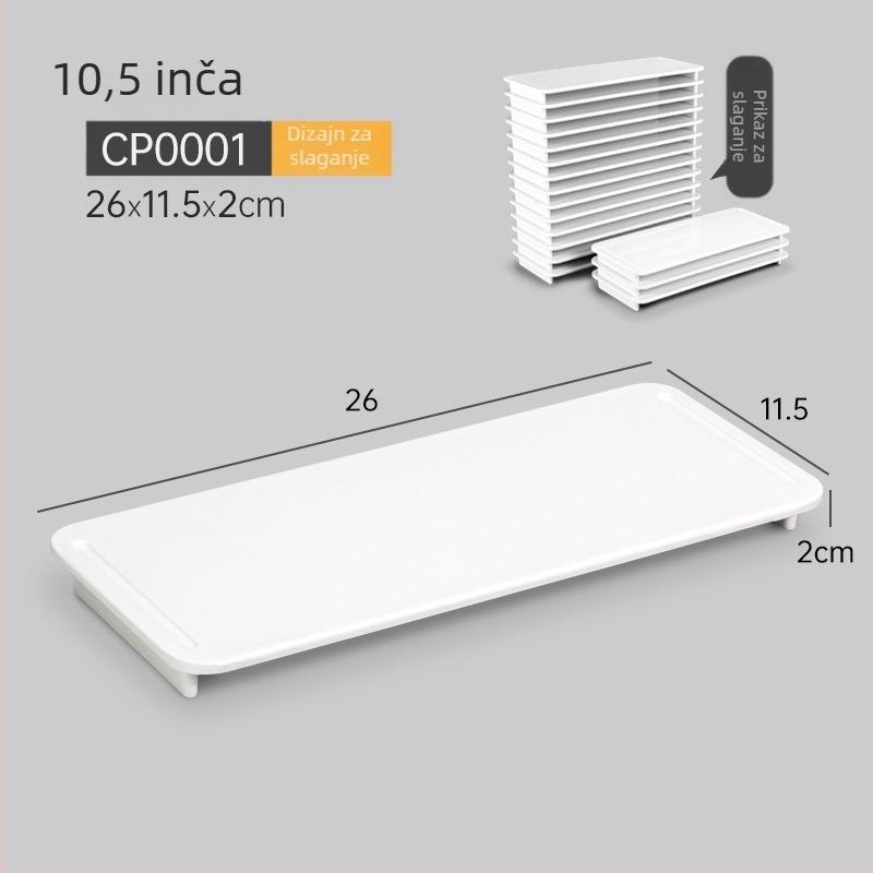 Melamin plošni tanjur, kvadratnog oblika, premaz s glazurom, logo otisnut