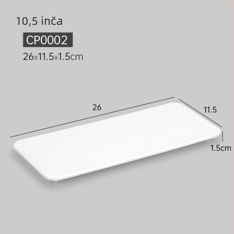 Melamin plošni tanjur, kvadratnog oblika, premaz s glazurom, logo otisnut
