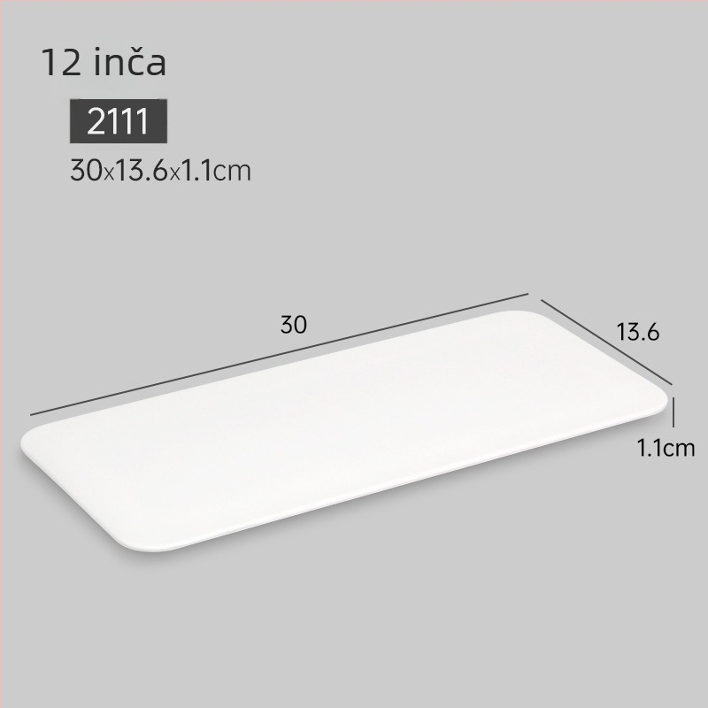 Melamin plošni tanjur, kvadratnog oblika, premaz s glazurom, logo otisnut