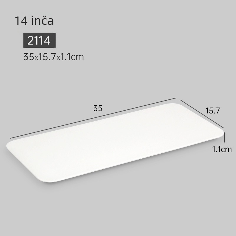 Melamin plošni tanjur, kvadratnog oblika, premaz s glazurom, logo otisnut