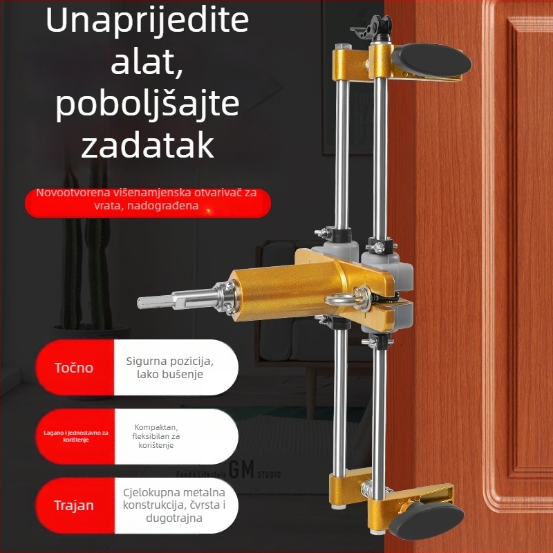 Stroj za bušenje rupa u drvenim vratima – komplet za ugradnju brave, unutarnje stolarske radove