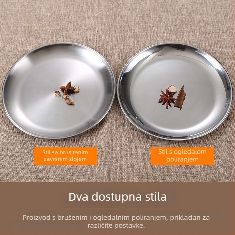 Tanjur – nehrđajući čelik, okrugli, mat završna obrada, moderni minimalistički dizajn