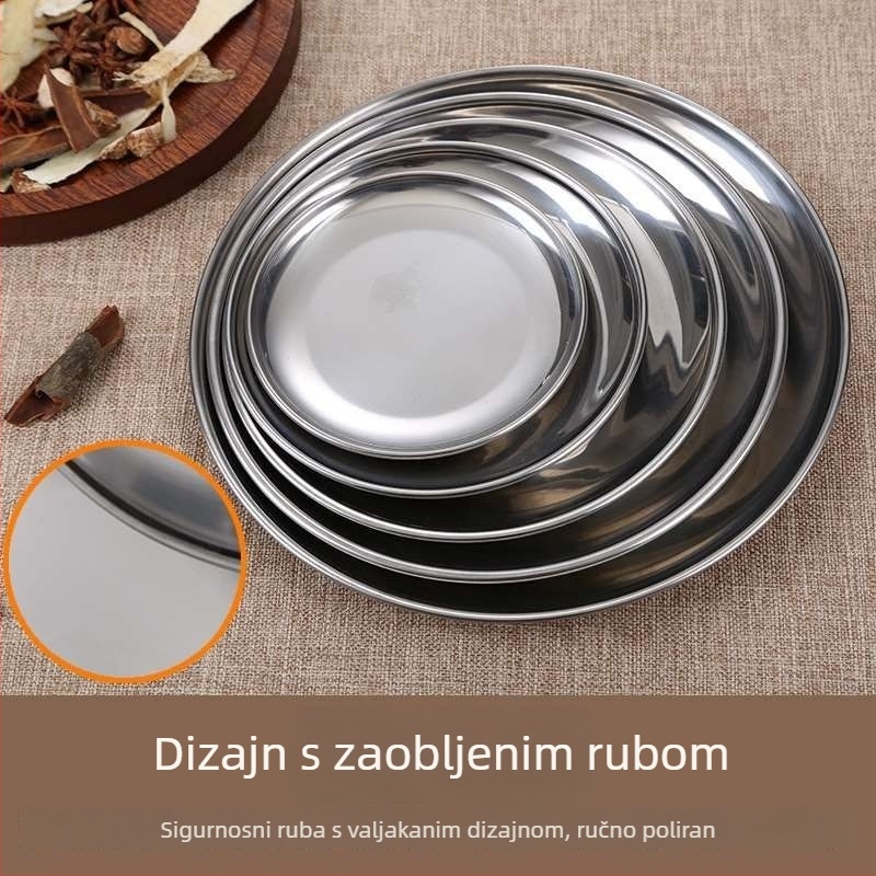 Tanjur – nehrđajući čelik, okrugli, mat završna obrada, moderni minimalistički dizajn