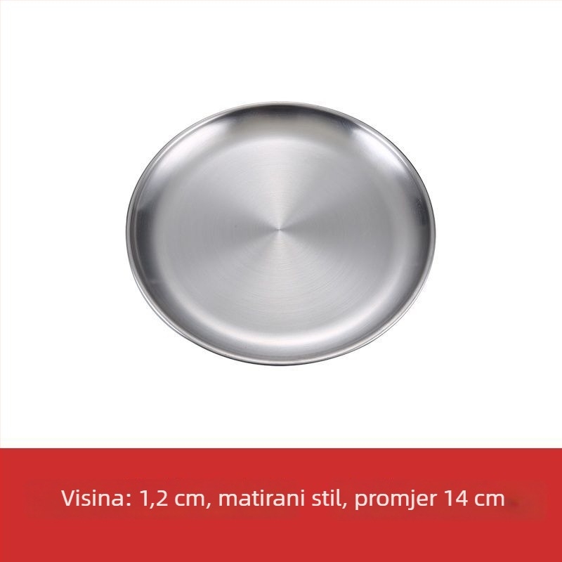 Tanjur – nehrđajući čelik, okrugli, mat završna obrada, moderni minimalistički dizajn