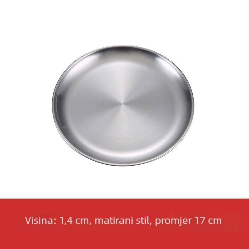 Tanjur – nehrđajući čelik, okrugli, mat završna obrada, moderni minimalistički dizajn