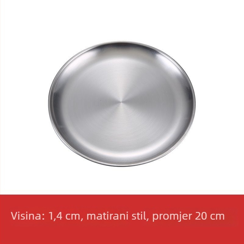 Tanjur – nehrđajući čelik, okrugli, mat završna obrada, moderni minimalistički dizajn