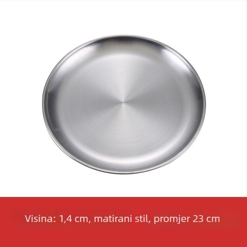 Tanjur – nehrđajući čelik, okrugli, mat završna obrada, moderni minimalistički dizajn