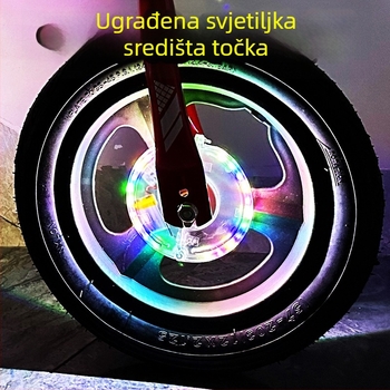 WIMBIKE LED svjetlo za kotač za bicikle i balansne bicikle – velikog promjera s integriranim kolom, punjiva pametna lampica