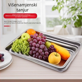 Nerđajući čelik kvadratni tanjur sa ravnim dnom, tiskano logotipom