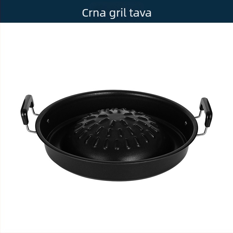 Smiling okrugli aluminijski roštilj na ugljen s integriranim Thai hot potom, jednostavan za čišćenje