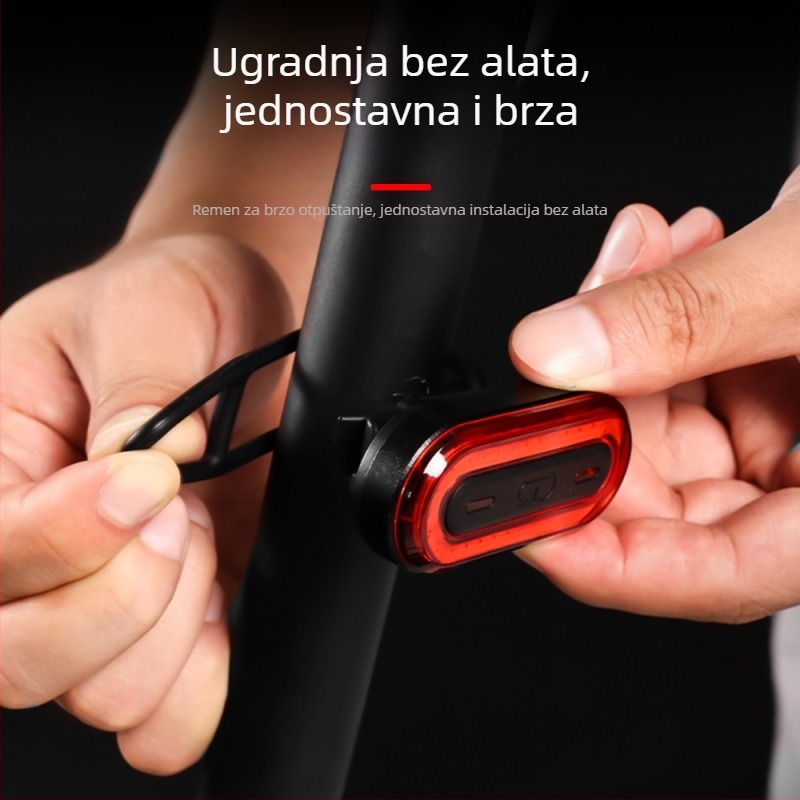 Stražnja svjetiljka za bicikl BK400 – USB punjenje, Inteligentno upozorenje, Noćna vožnja, Planinski bicikl, Quan Xin