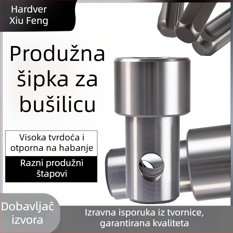 Univerzalni adapter za električni bušač s kvadratnim i kružnim osovinama, hex ključ, 1/2-inčni pogon