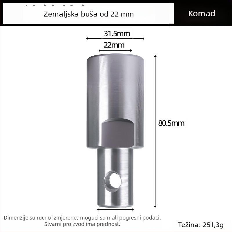 Univerzalni adapter za električni bušač s kvadratnim i kružnim osovinama, hex ključ, 1/2-inčni pogon