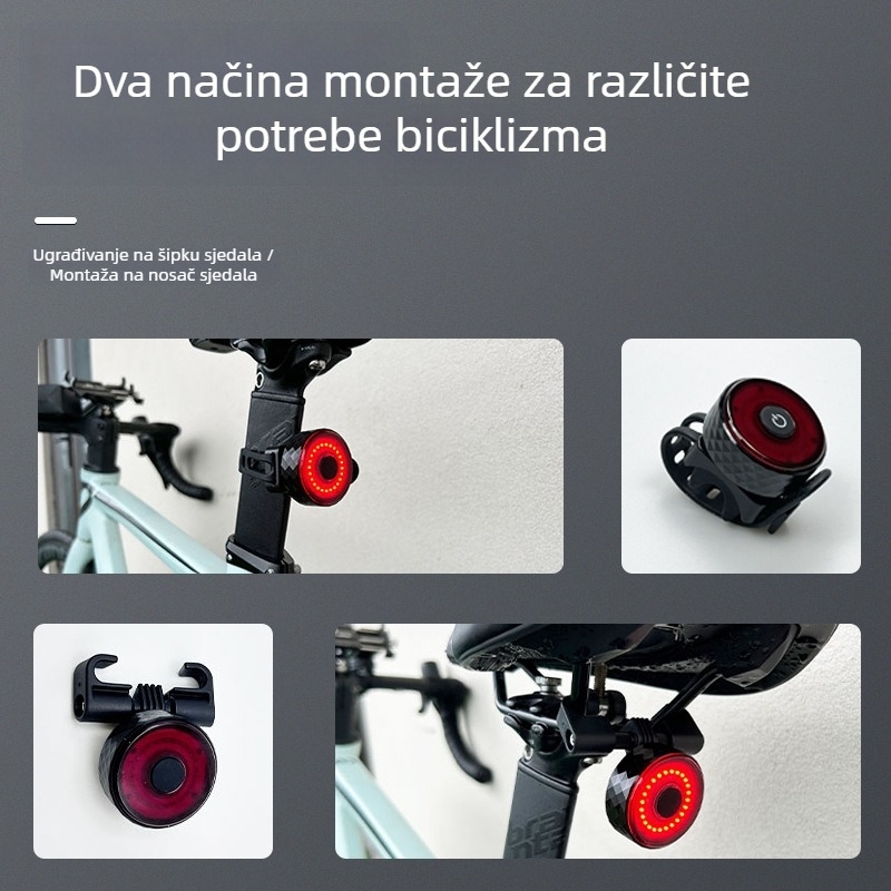 Zadnja svjetla za bicikl s pozicioniranjem i anti-gubitkom, svjetlo upozorenja za cestovne/ planinske bicikle — COOLWAL privatna marka, prilagodljivo
