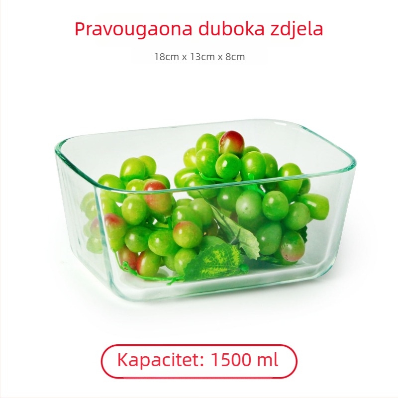 Staklena pravokutna ploča, otporna na toplinu, jednobojnog dizajna, skandinavski stil