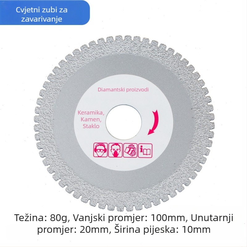 Dijamantni disk za rezanje stakla, dijamantni disk za brušenje pločica, disk za zavarivanje šavova — elektroplatirani, za dubinsku obradu stakla, ovlaštena privatna marka