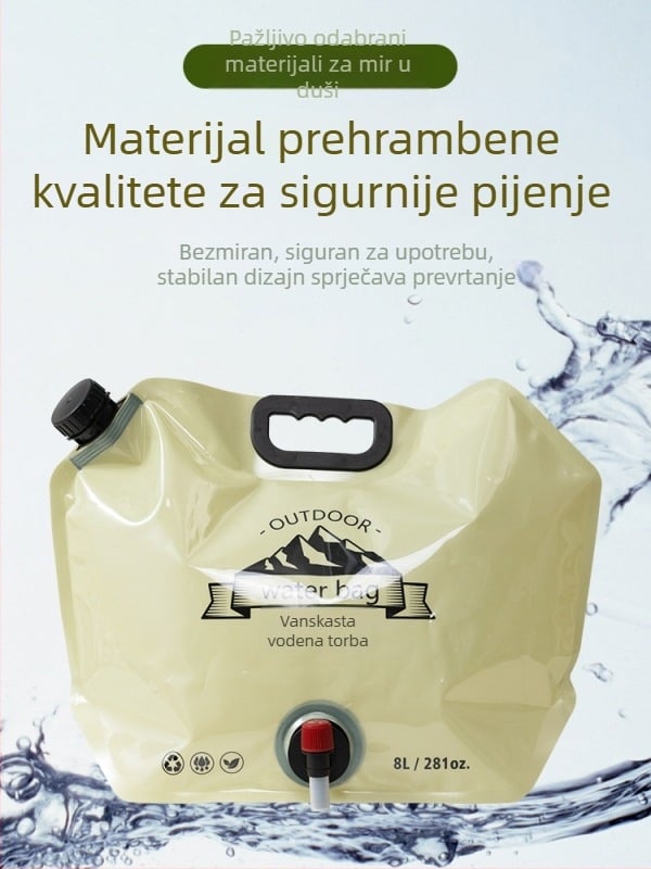 Vanjska sklopiva vrećica za vodu – prehrambene kvalitete, velika kapaciteta, za kampiranje i piknik