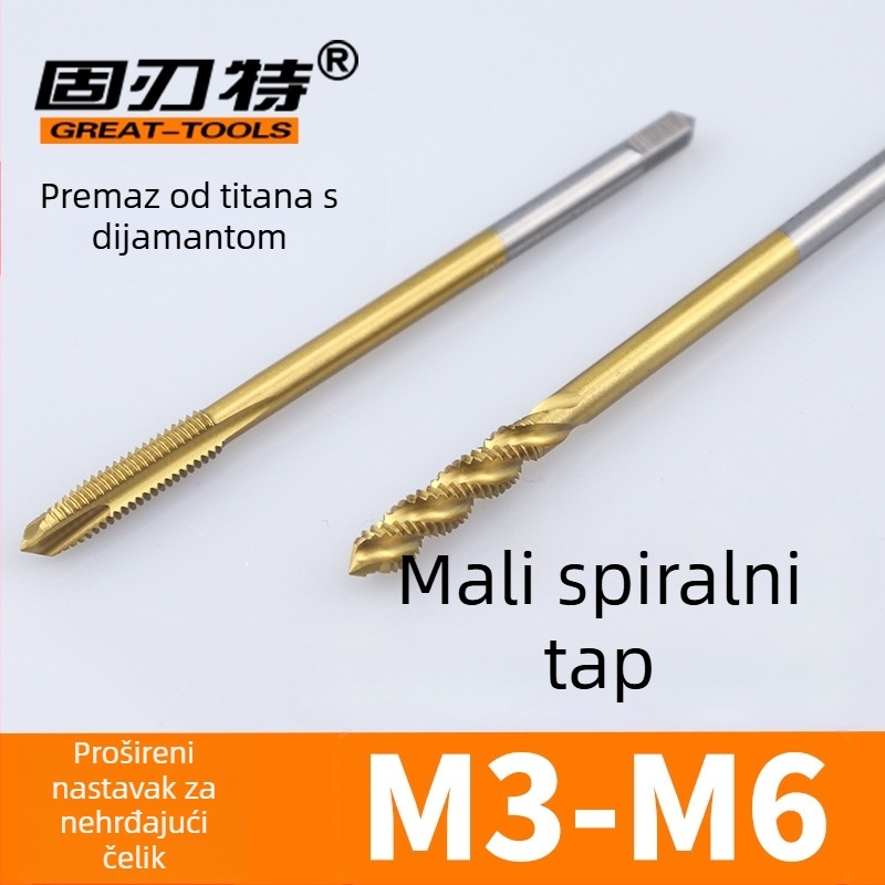 Kobalt sadržavajući produženi mali držač za narezivanje s spiralnim žlijebom za duboke otvore, nehrđajući čelik