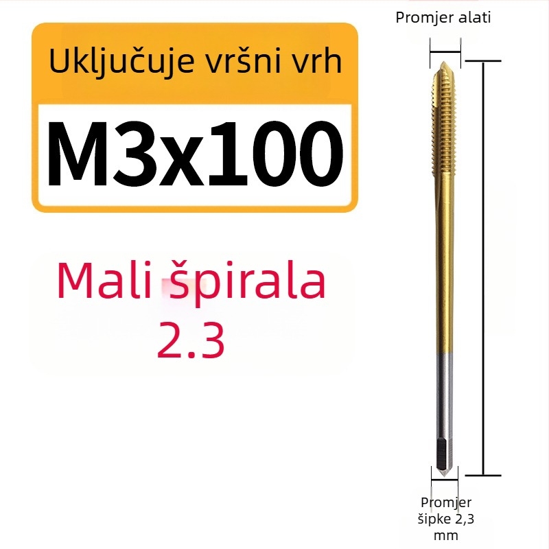 Kobalt sadržavajući produženi mali držač za narezivanje s spiralnim žlijebom za duboke otvore, nehrđajući čelik