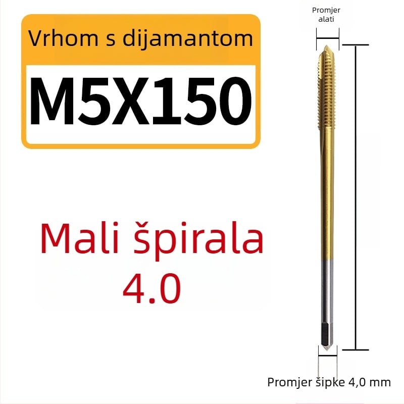 Kobalt sadržavajući produženi mali držač za narezivanje s spiralnim žlijebom za duboke otvore, nehrđajući čelik