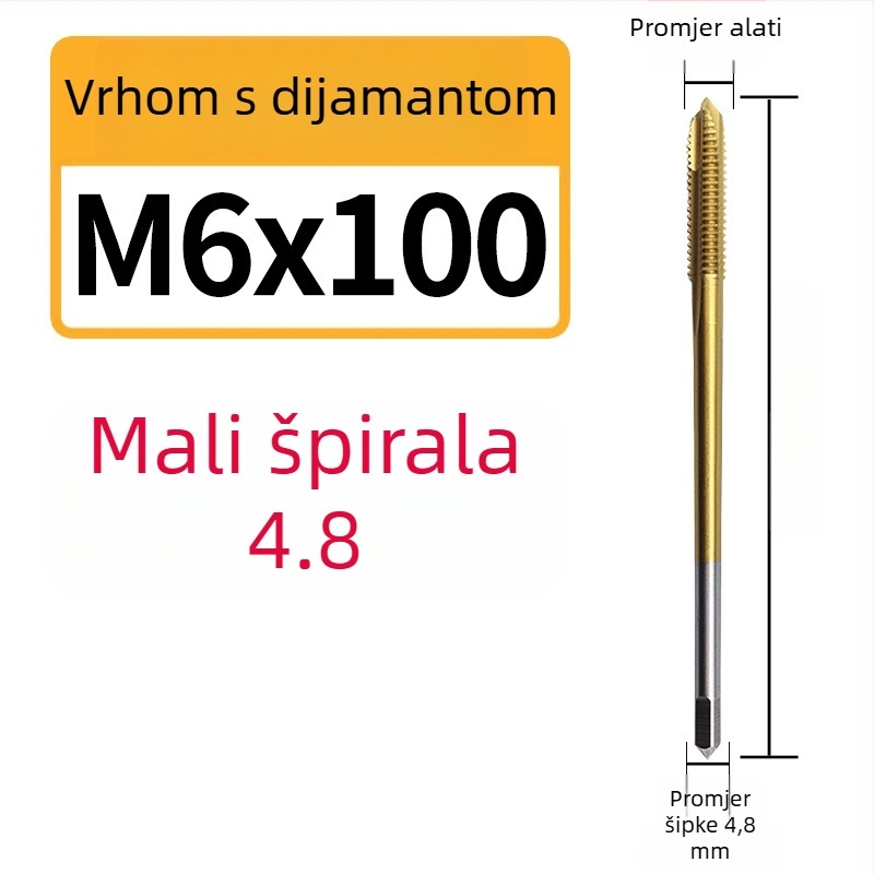 Kobalt sadržavajući produženi mali držač za narezivanje s spiralnim žlijebom za duboke otvore, nehrđajući čelik