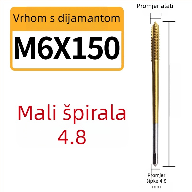 Kobalt sadržavajući produženi mali držač za narezivanje s spiralnim žlijebom za duboke otvore, nehrđajući čelik