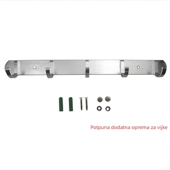 Vješak za odjeću od aluminijske legure, kvadratni zidni vješak, moderan minimalistički stil, s više od tri reda