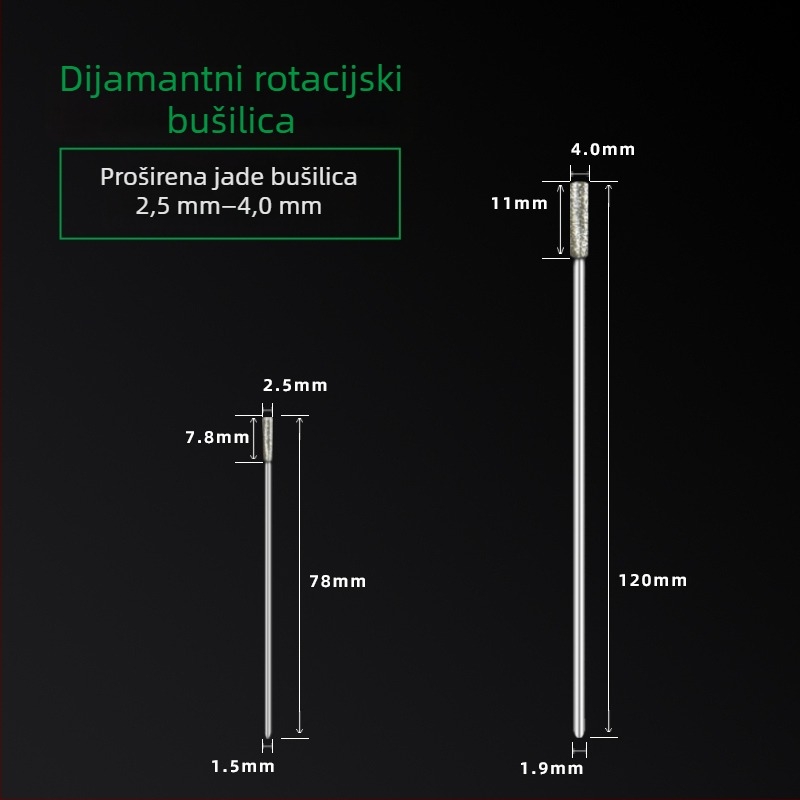 Prošireni dijamantni bušilica za jade, agat, kamen, staklo i keramiku