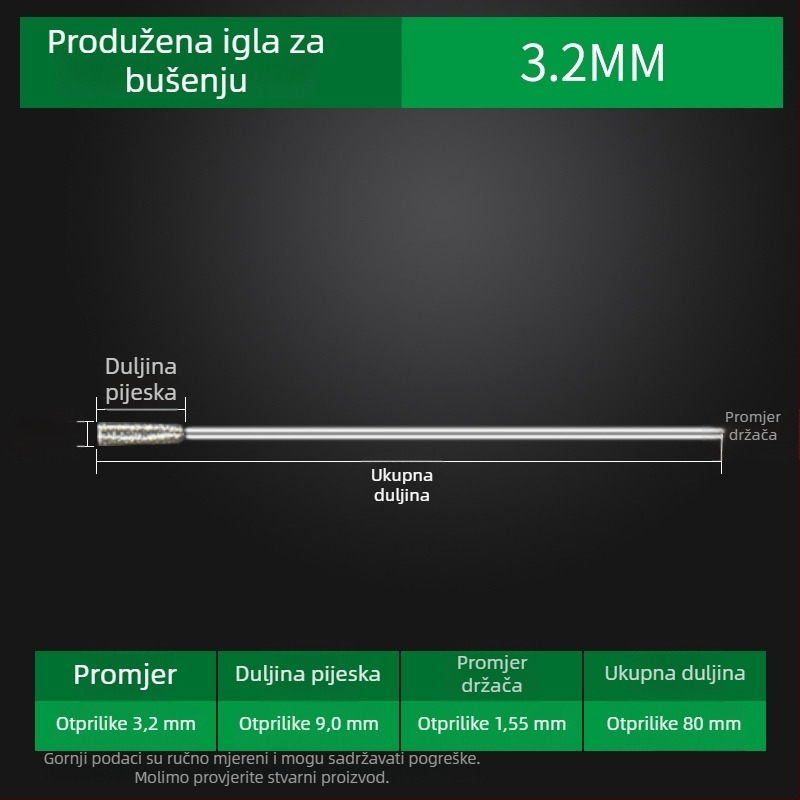 Prošireni dijamantni bušilica za jade, agat, kamen, staklo i keramiku