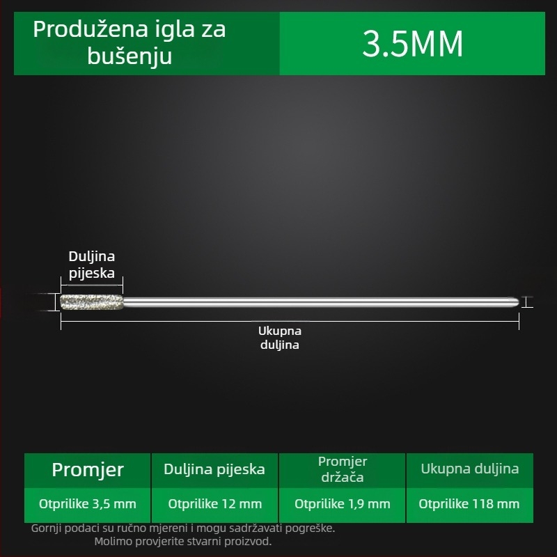 Prošireni dijamantni bušilica za jade, agat, kamen, staklo i keramiku