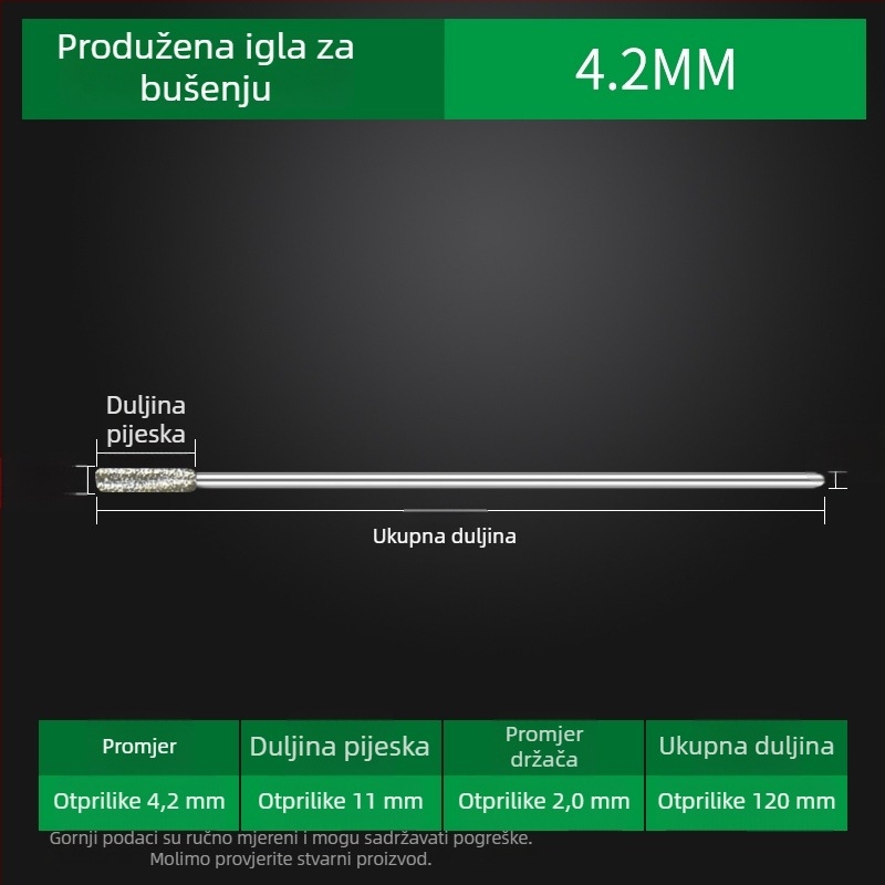 Prošireni dijamantni bušilica za jade, agat, kamen, staklo i keramiku