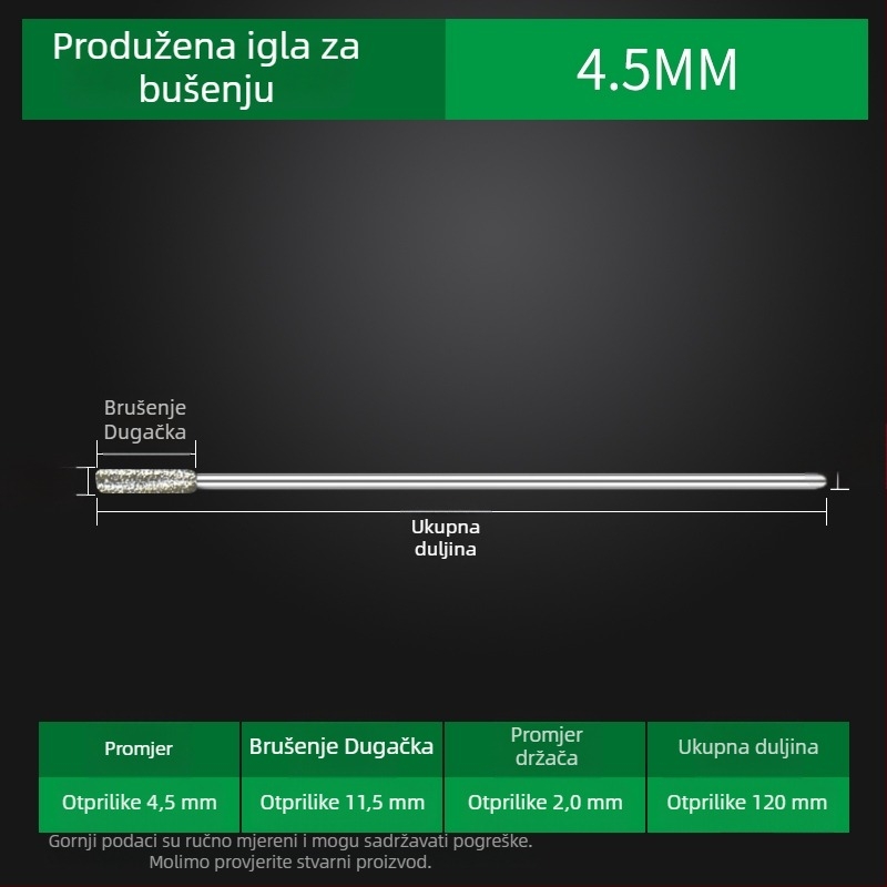 Prošireni dijamantni bušilica za jade, agat, kamen, staklo i keramiku
