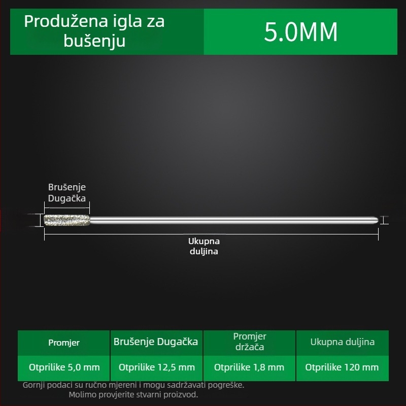 Prošireni dijamantni bušilica za jade, agat, kamen, staklo i keramiku