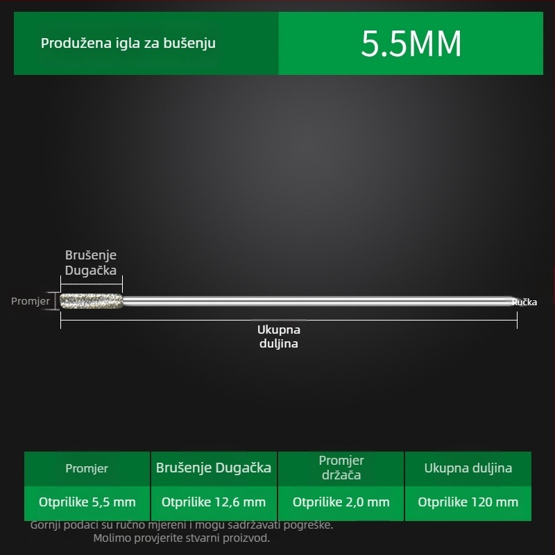 Prošireni dijamantni bušilica za jade, agat, kamen, staklo i keramiku