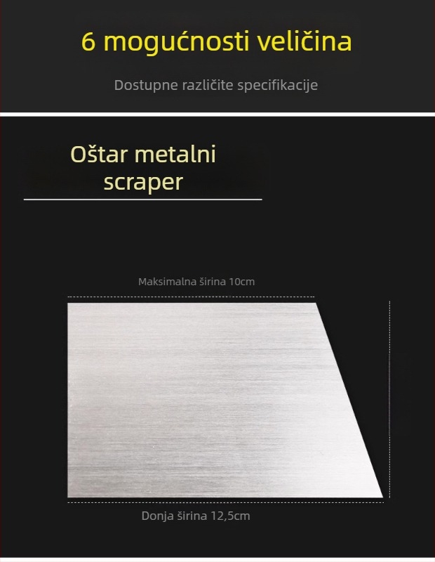 Strugač za kit za karoseriju automobila s čeličnom oštricom i gumenom drškom