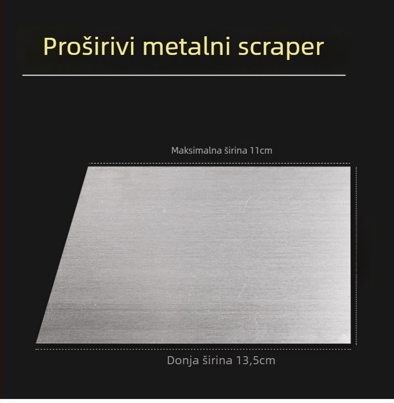 Strugač za kit za karoseriju automobila s čeličnom oštricom i gumenom drškom