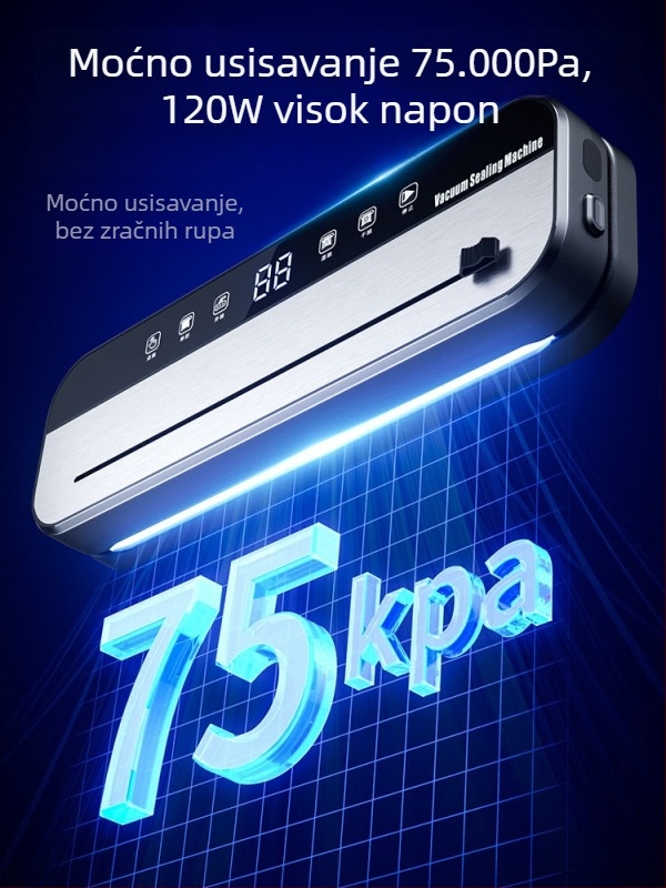 Potpuno automatska vakuumska mašina za pakiranje hrane, kućna i komercijalna upotreba, pogodna za mokre i suhe sastojke, plastično zapečaćenje i očuvanje svježine