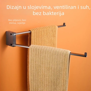 Rotirajući dvostruki držač za ručnike s bakreno-kromiranim završnim premazom – montaža kroz rupe, nosivost 20 kg