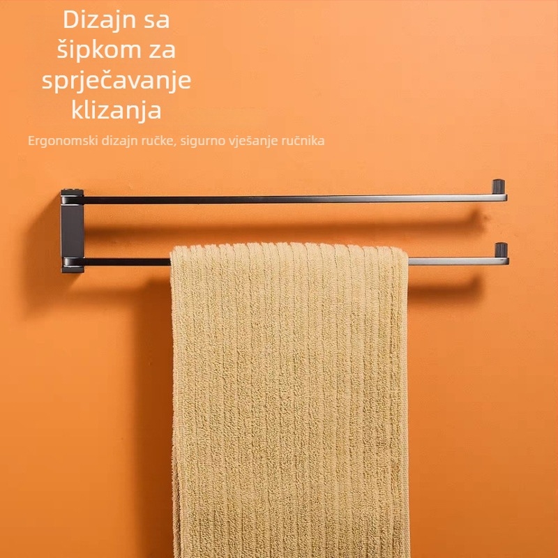 Rotirajući dvostruki držač za ručnike s bakreno-kromiranim završnim premazom – montaža kroz rupe, nosivost 20 kg