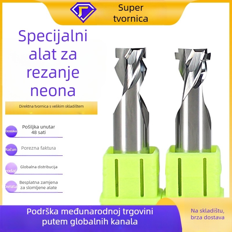 Serija freza za neonsko osvjetljenje – završna freza za drvo, akril, PVC i MDF; kompatibilna s CNC strojevima i strojevima za graviranje.