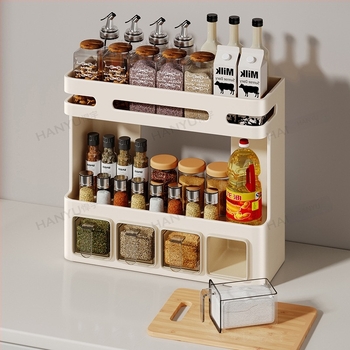 Zidni stalak za začine od karbonskog čelika, za čvrste začine, bez bušenja – Hanyu