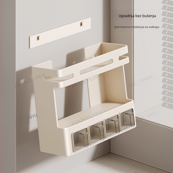 Zidni stalak za začine od karbonskog čelika, za čvrste začine, bez bušenja – Hanyu