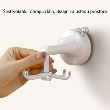 FaSoLa PVC kuhinjski zidni organizator za skladištenje s usisnom čašom i rotirajućim kukama – moderni minimalistički stil, 75 g