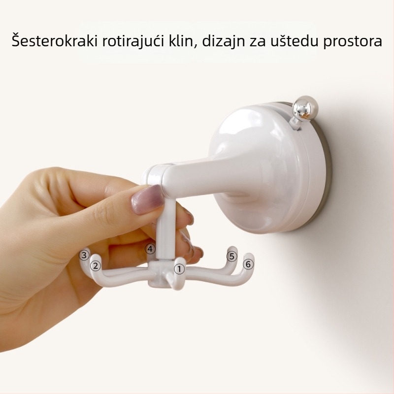 FaSoLa PVC kuhinjski zidni organizator za skladištenje s usisnom čašom i rotirajućim kukama – moderni minimalistički stil, 75 g