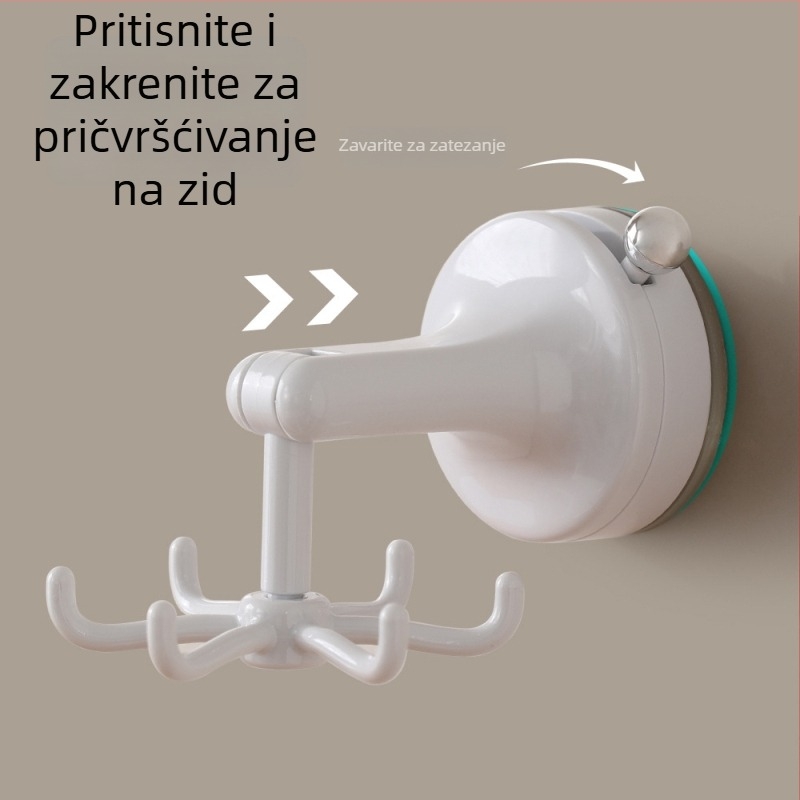 FaSoLa PVC kuhinjski zidni organizator za skladištenje s usisnom čašom i rotirajućim kukama – moderni minimalistički stil, 75 g