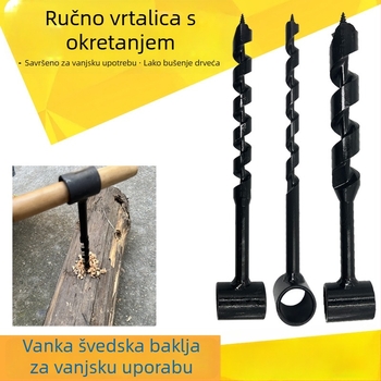 Ručni spiralni svrdlo za drvo, produžene duljine