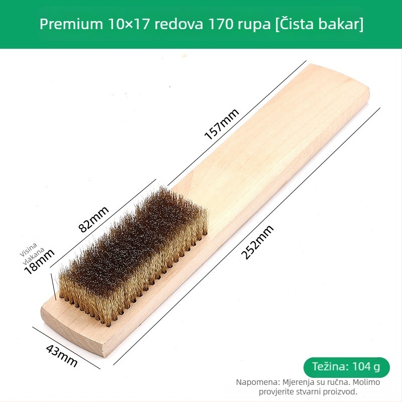 Coyute Mekana bakrena žičana četkica za nježno čišćenje perli, četka za čišćenje bakra i nehrđajućeg čelika, uklanjanje hrđe