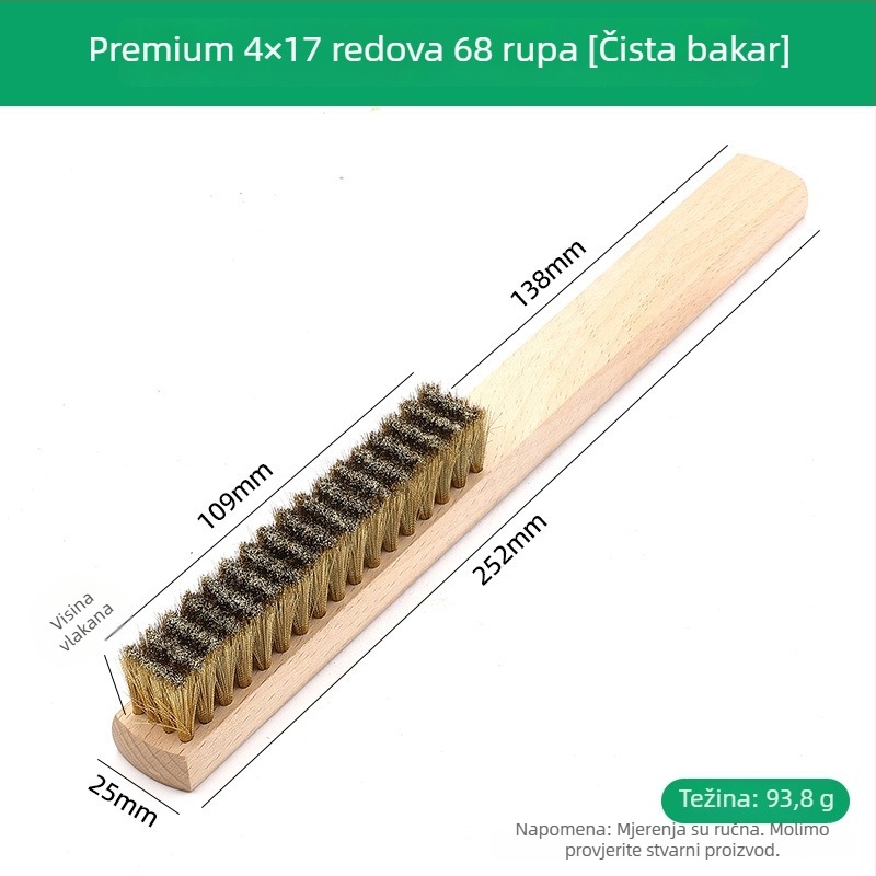 Coyute Mekana bakrena žičana četkica za nježno čišćenje perli, četka za čišćenje bakra i nehrđajućeg čelika, uklanjanje hrđe