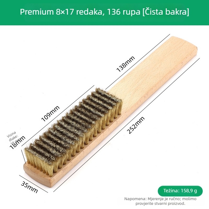 Coyute Mekana bakrena žičana četkica za nježno čišćenje perli, četka za čišćenje bakra i nehrđajućeg čelika, uklanjanje hrđe